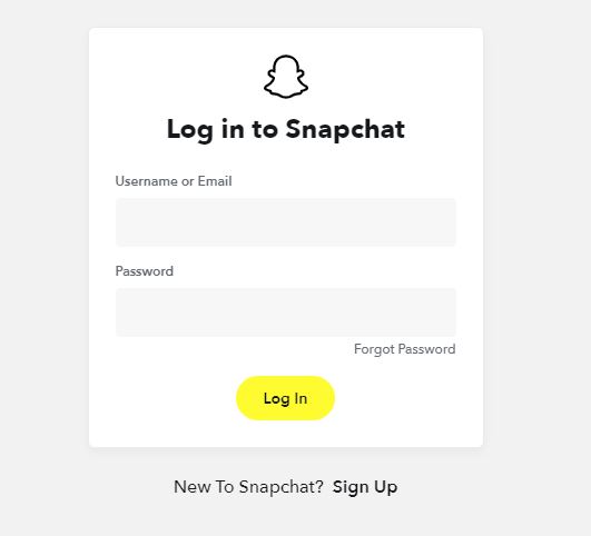 log in to your snapchat account